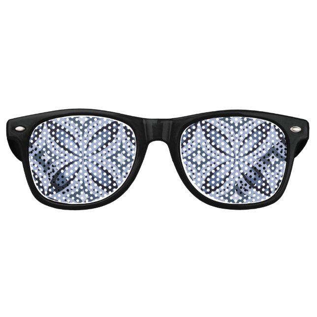Gafas De Fiesta Retro Blue Geometric Pattern Retro Style (Anverso)