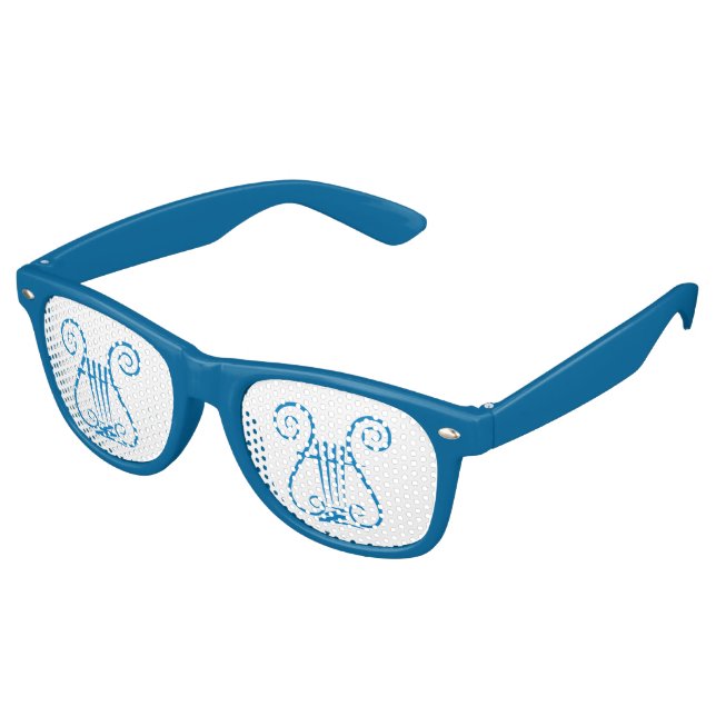Gafas De Fiesta Retro Blue Lyre (Ángulo)