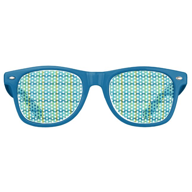 Gafas De Fiesta Retro Blue Plaid by Shirley Taylor (Anverso)