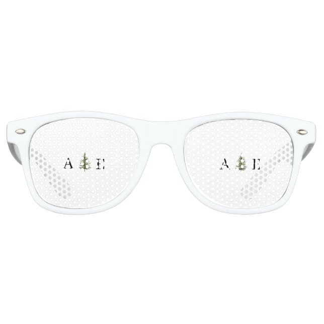 Gafas De Fiesta Retro Boda acuarela Forest Wintre (Anverso)
