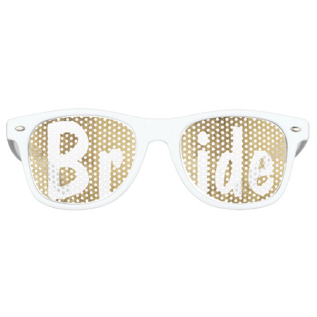Gafas De Fiesta Retro Boda Bride de lujo de imitación de oro (Anverso)