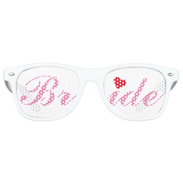 Gafas De Fiesta Retro Boda de novia Bachelorette Party Tonos blancos ros (Anverso)