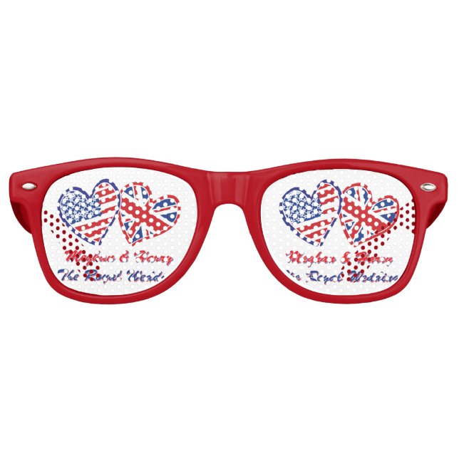 Gafas De Fiesta Retro Boda Meghan-and-Harrys (Anverso)