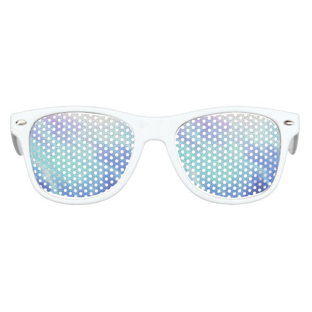 Gafas De Fiesta Retro Bonito Aqua Blue Purple Pastel Mosaic (Anverso)