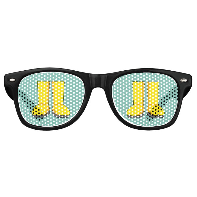 Gafas De Fiesta Retro Botas de lluvia amarillas de goma (Anverso)