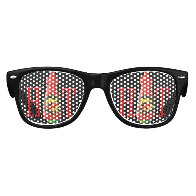 Gafas De Fiesta Retro Botella de Salsa Caliente (Anverso)
