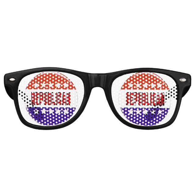 Gafas De Fiesta Retro Botón Republicano (Anverso)