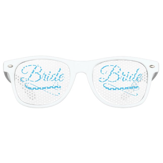 Gafas De Fiesta Retro Bride Flourish Blue (Anverso)