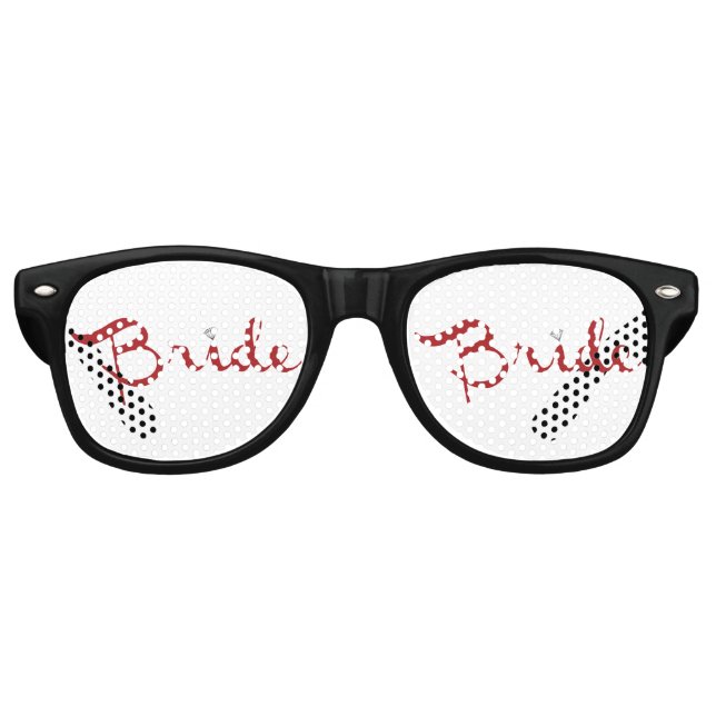 Gafas De Fiesta Retro Brie Retro Script Red (Anverso)