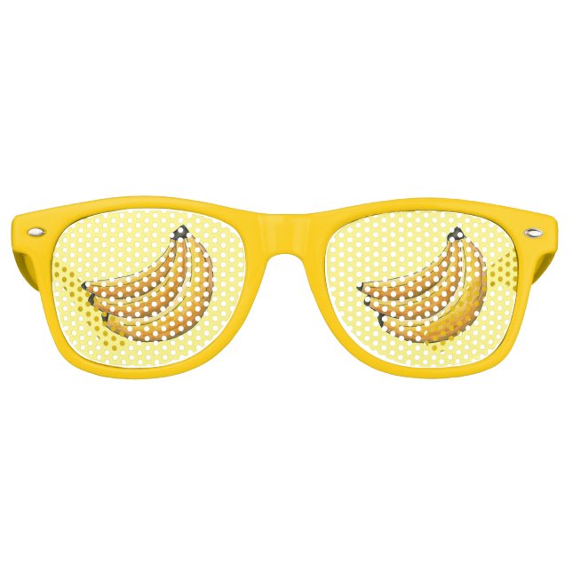 Gafas De Fiesta Retro Bunch amarillo de plátanos fruta cáscara de plátan (Anverso)