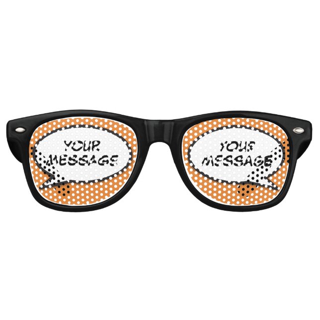 Gafas De Fiesta Retro Burbuja de discurso personalizado moderno divertid (Anverso)