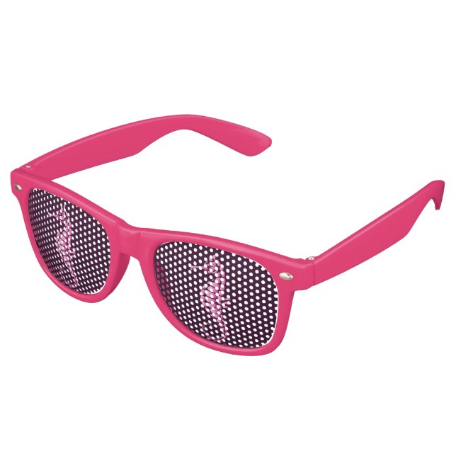 Gafas De Fiesta Retro Caballito de mar rosa (Ángulo)