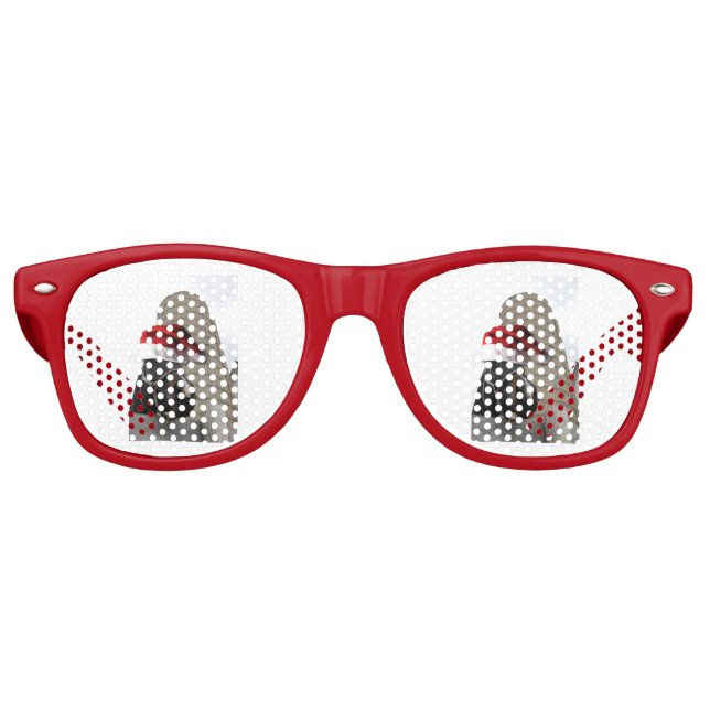 Gafas De Fiesta Retro Caballo con sombrero de Santa (Anverso)