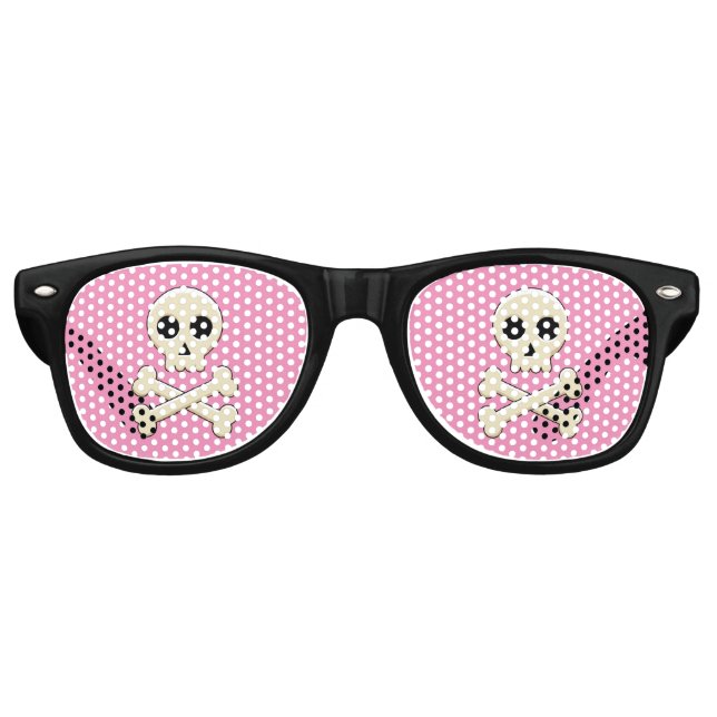 Gafas De Fiesta Retro Calavera con huesos (Anverso)