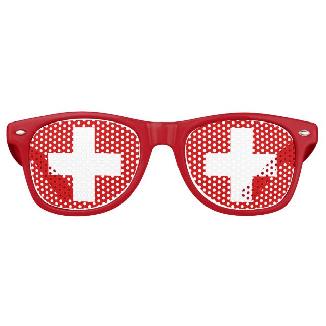 Gafas De Fiesta Retro Calidad de la bandera de Suiza (Anverso)