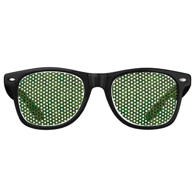 Gafas De Fiesta Retro Campo de Shamrocks Patrón de Arte Digital St Patro (Anverso)