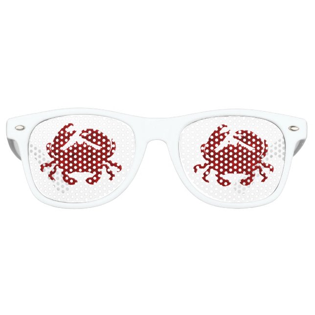 Gafas De Fiesta Retro Cangrejo - grungo rojo (Anverso)