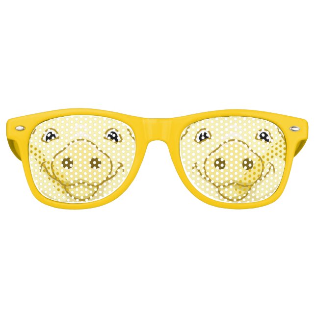 Gafas De Fiesta Retro Cara de cerdo amarillo feliz (Anverso)