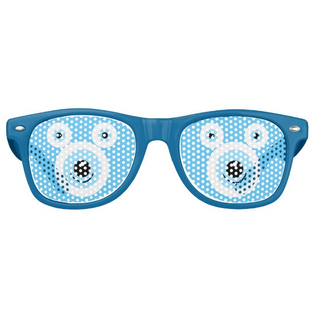 Gafas De Fiesta Retro Cara divertida de oso blanco (Anverso)