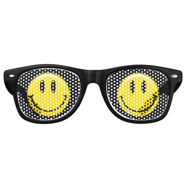 Gafas De Fiesta Retro Cara sonriente amarilla clásica (Anverso)