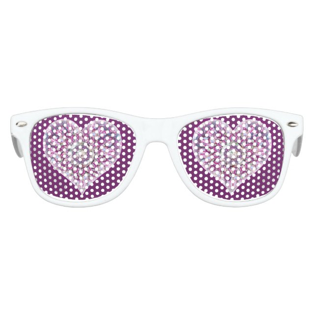 Gafas De Fiesta Retro Cardinal Red Rosace (Anverso)