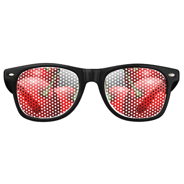 Gafas De Fiesta Retro Cerezas con gotas de excremento (Anverso)