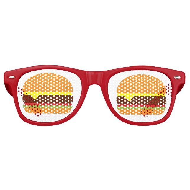 Gafas De Fiesta Retro Cheeseburger Funny Fast Food Shades (Anverso)