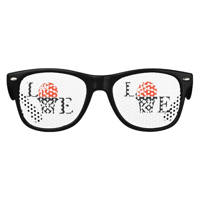 Gafas De Fiesta Retro Chica de Baloncesto, Chica de Baloncesto Cumpleaño (Anverso)