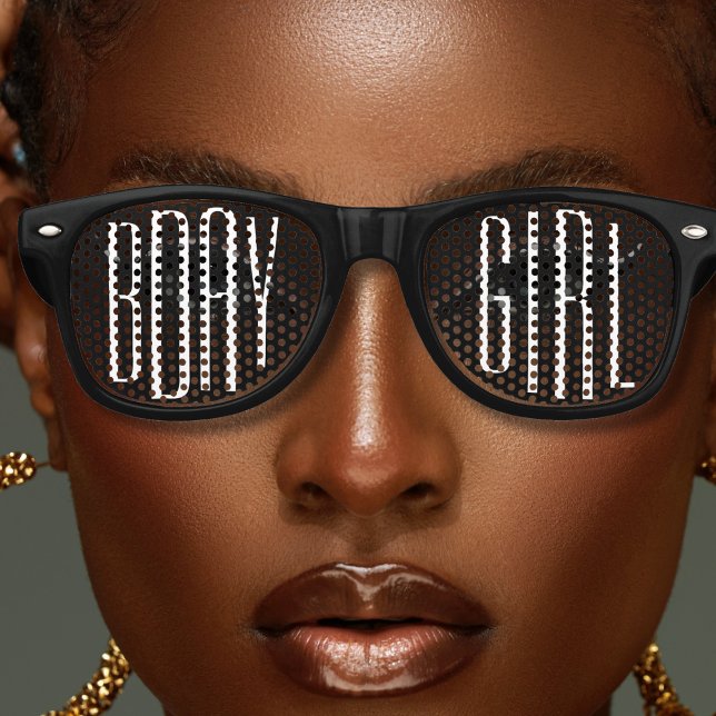 Gafas De Fiesta Retro Chica de cumpleaños Guay Black (black retro birthday girl sunglasses)