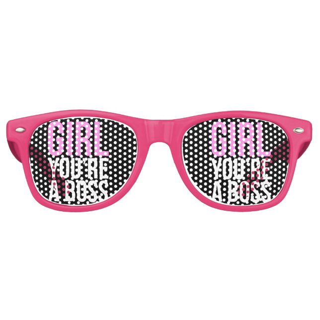 Gafas De Fiesta Retro Chica, eres jefe (Anverso)