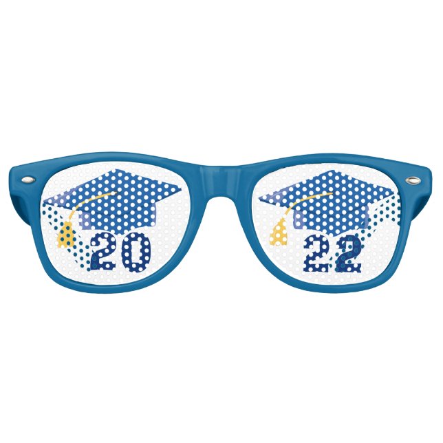 Gafas De Fiesta Retro Clase Guay del Partido de Graduación Azul Superior (Anverso)