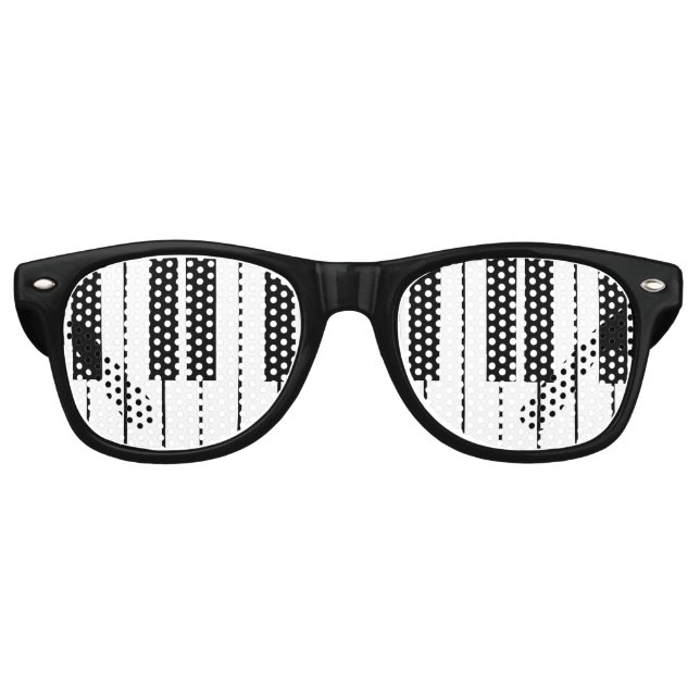 Gafas De Fiesta Retro Claves divertidas de piano negro fiestas sombras g (Anverso)