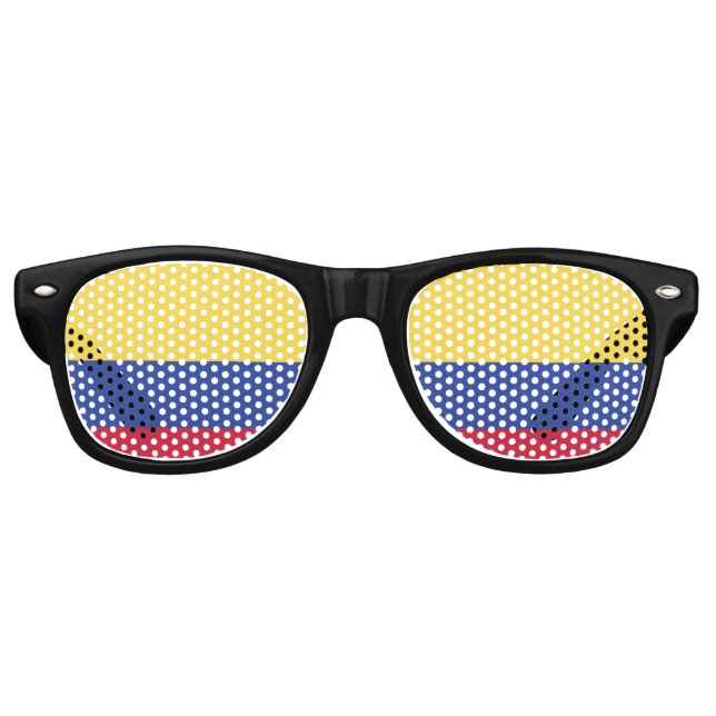 Gafas De Fiesta Retro Colombia Bandera Emblema (Anverso)