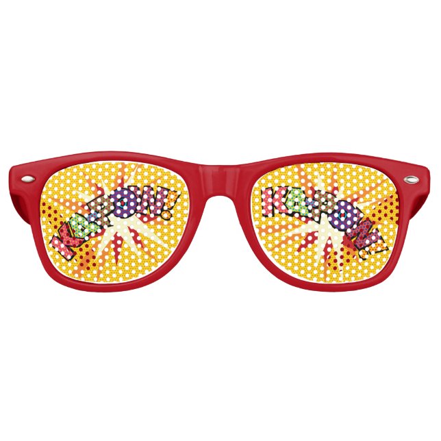 Gafas De Fiesta Retro Cómic divertido KA-POW moderno (Anverso)