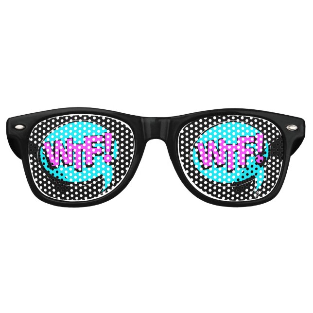 Gafas De Fiesta Retro Comic Pop Art Purple Blue WTF Novedad Funny Chiste (Anverso)