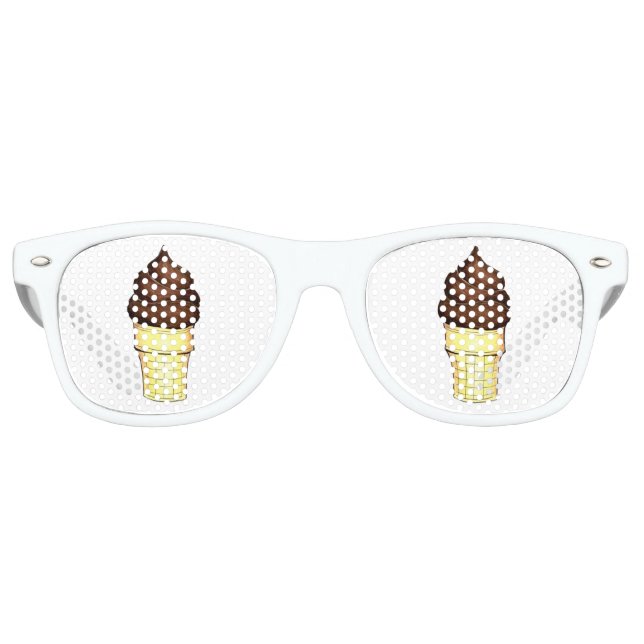 Gafas De Fiesta Retro Cono de crema de helado para servir chocolate (Anverso)