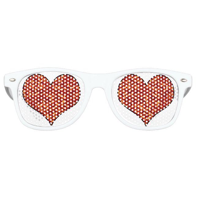Gafas De Fiesta Retro Corazón en llamas (Anverso)