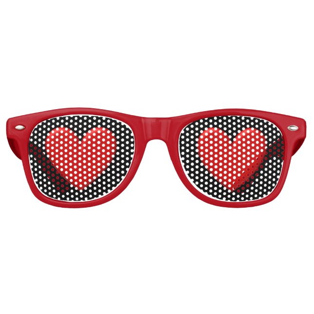 Gafas De Fiesta Retro Corazón Hinchado (Anverso)