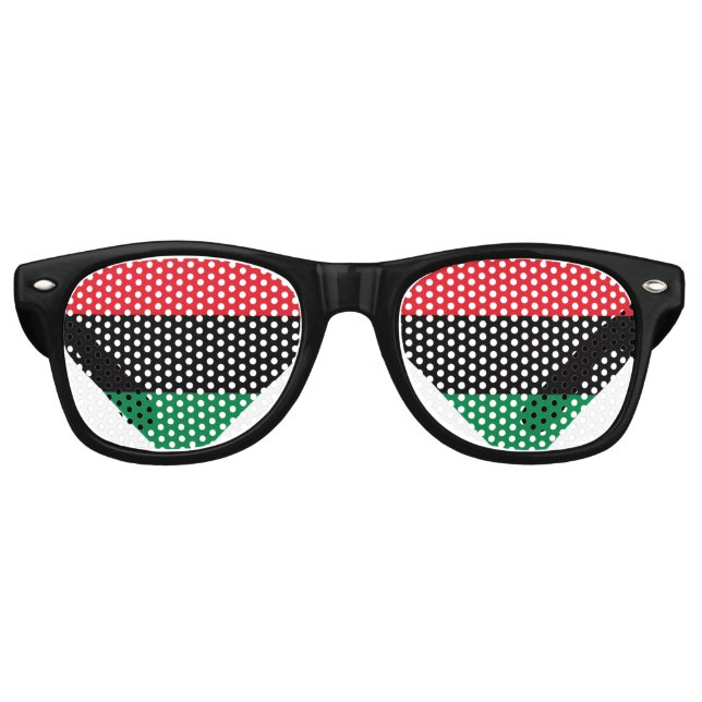 Gafas De Fiesta Retro Corazón Panafricano (Anverso)