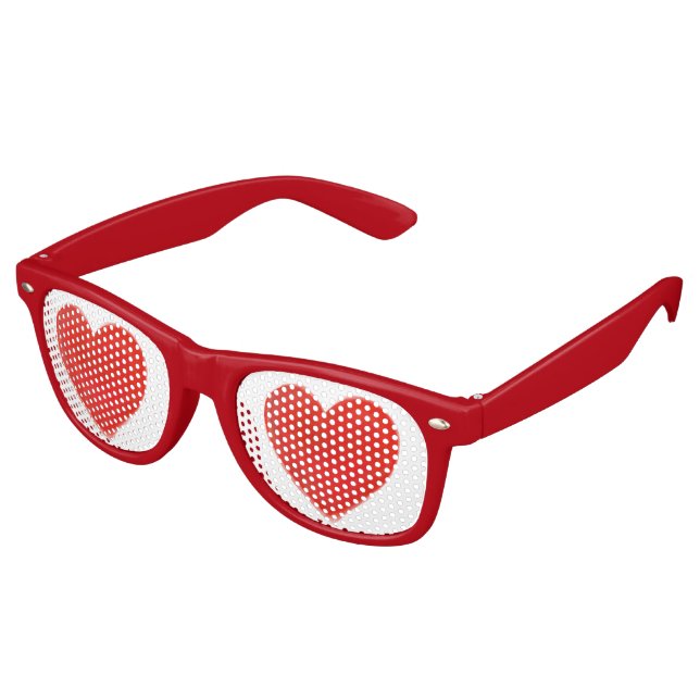 GAFAS DE FIESTA RETRO CORAZONES (Ángulo)
