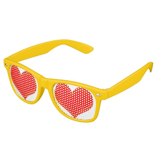 Gafas De Fiesta Retro Corazones, Enamorado (Ángulo)