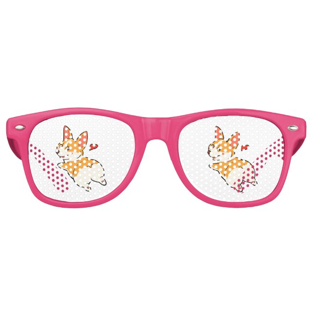 Gafas De Fiesta Retro Corgi Butts (Anverso)