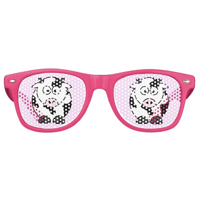 Gafas De Fiesta Retro Cow divertida (Anverso)