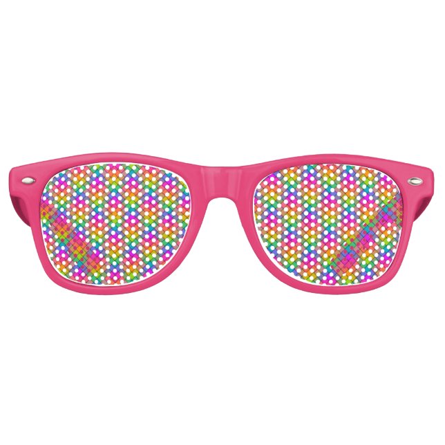 Gafas De Fiesta Retro Crea tu propio Rainbow Gingham (Anverso)
