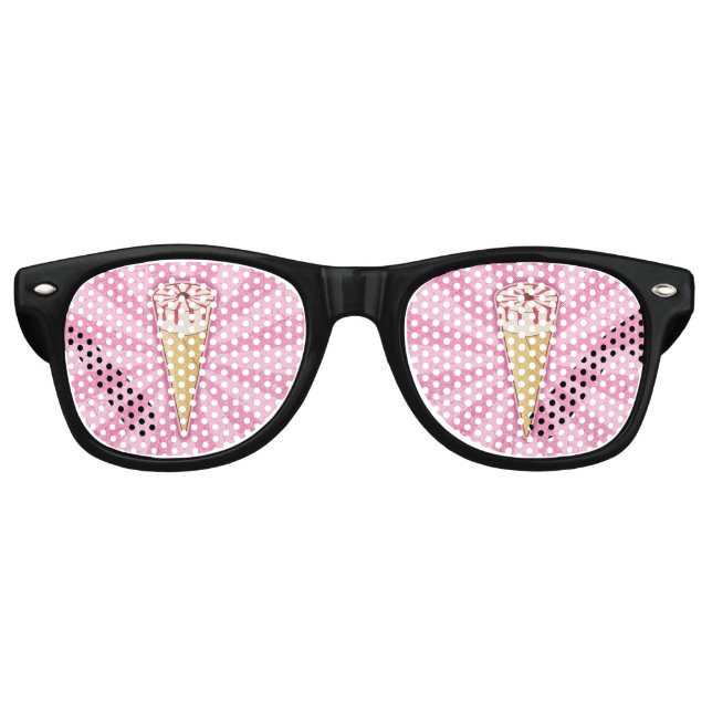 Gafas De Fiesta Retro Crema de hielo de azúcar cone (Anverso)