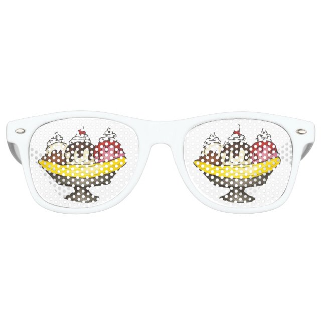 Gafas De Fiesta Retro Crema de hielo Favor Social Banana Split Sundae (Anverso)