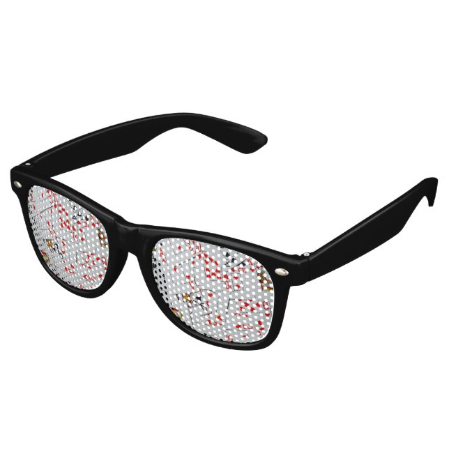 Gafas De Fiesta Retro Cubierta De Cartas De Juego Dispuestas, (Ángulo)