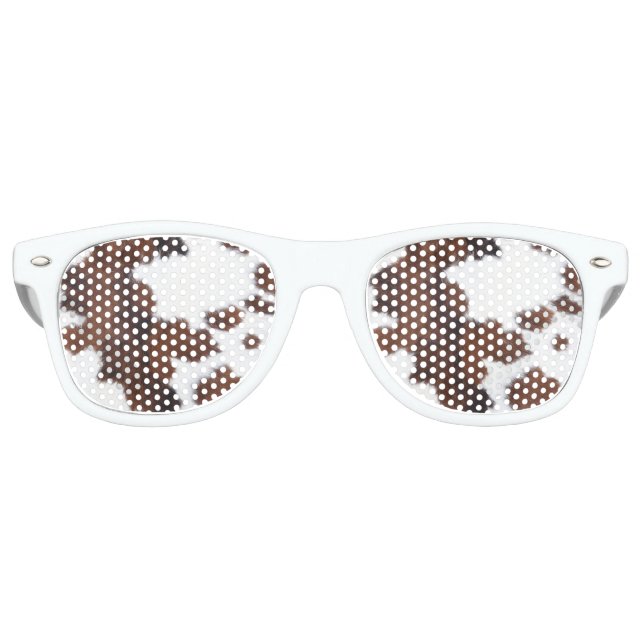 Gafas De Fiesta Retro Cuello marrón blanco (Anverso)