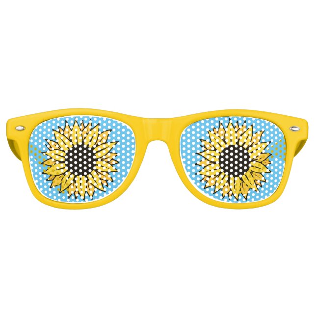Gafas De Fiesta Retro Cuidados Sunflower Ojos Flor Amarilla Retro Niño (Anverso)