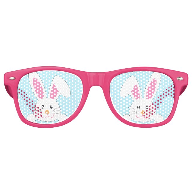Gafas De Fiesta Retro Cura conejita de Pascua Rosa (Anverso)